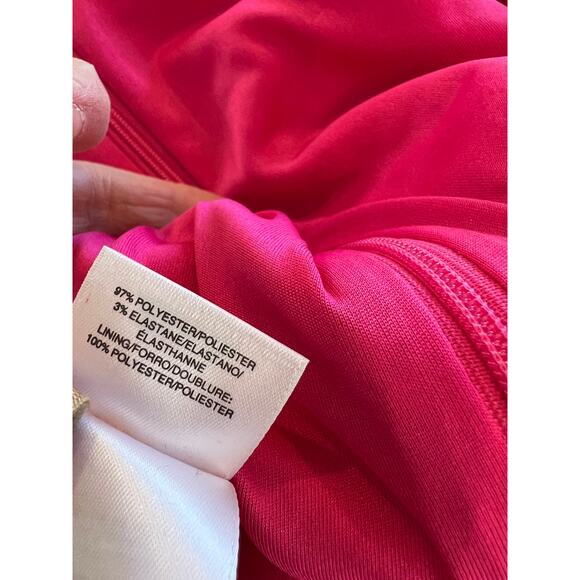 Pappagallo Preppy Brook Shift Dress Hot Pink Metallic Gold 10 - Picture 8 of 8